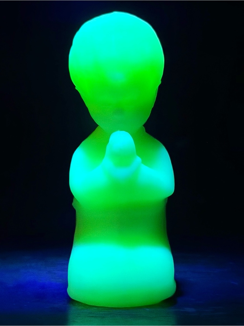 Vintage- Fenton Custard Uranium Glass-  Praying Child Figurine